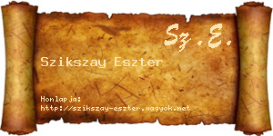 Szikszay Eszter névjegykártya