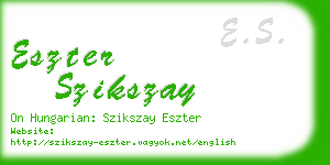 eszter szikszay business card